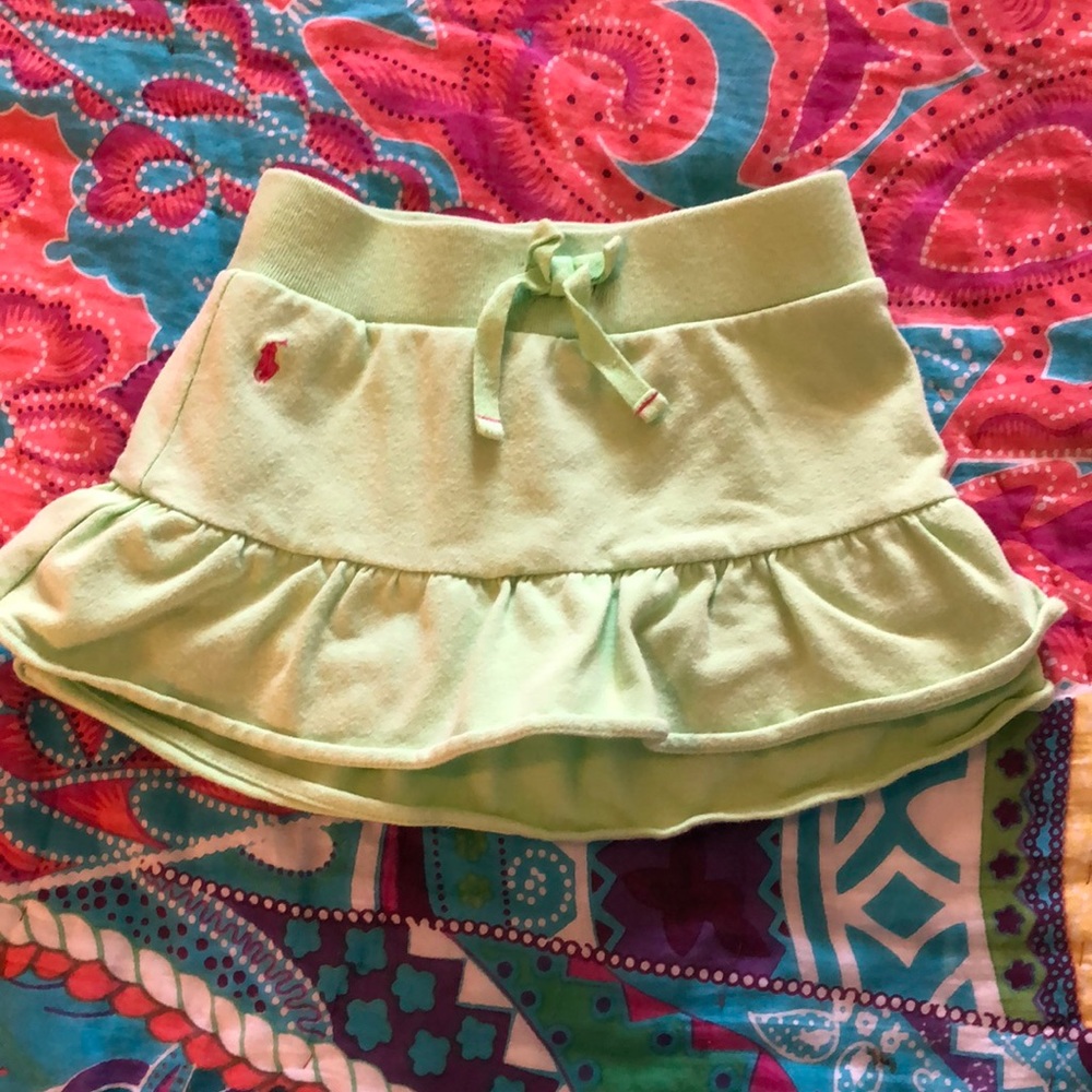 Girls green polo skort